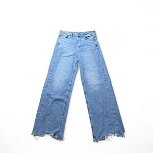 American Eagle High-waisted wide-leg blue denim jeans
